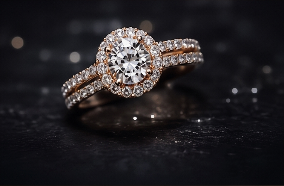 Finished bespoke custom diamond ring manufactured by Rashova Diamonds