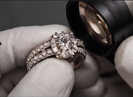 Strict quality control inspection of finished diamond ring